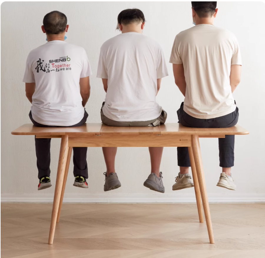 Oak Solid Wood Retractable Folding Dining Table