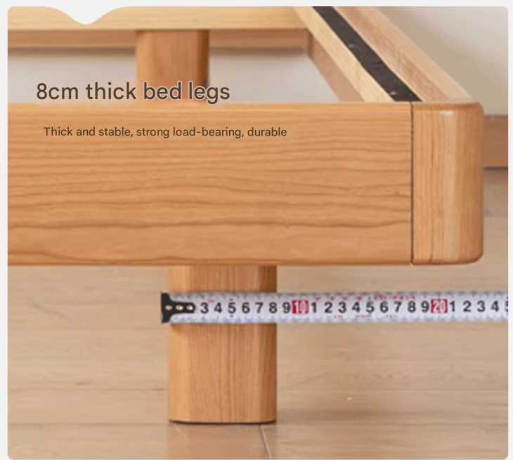 Cherry Solid Wood platform bed, headboard-free bed