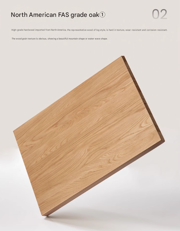 Oak solid wood platform bed, headboard-free bed