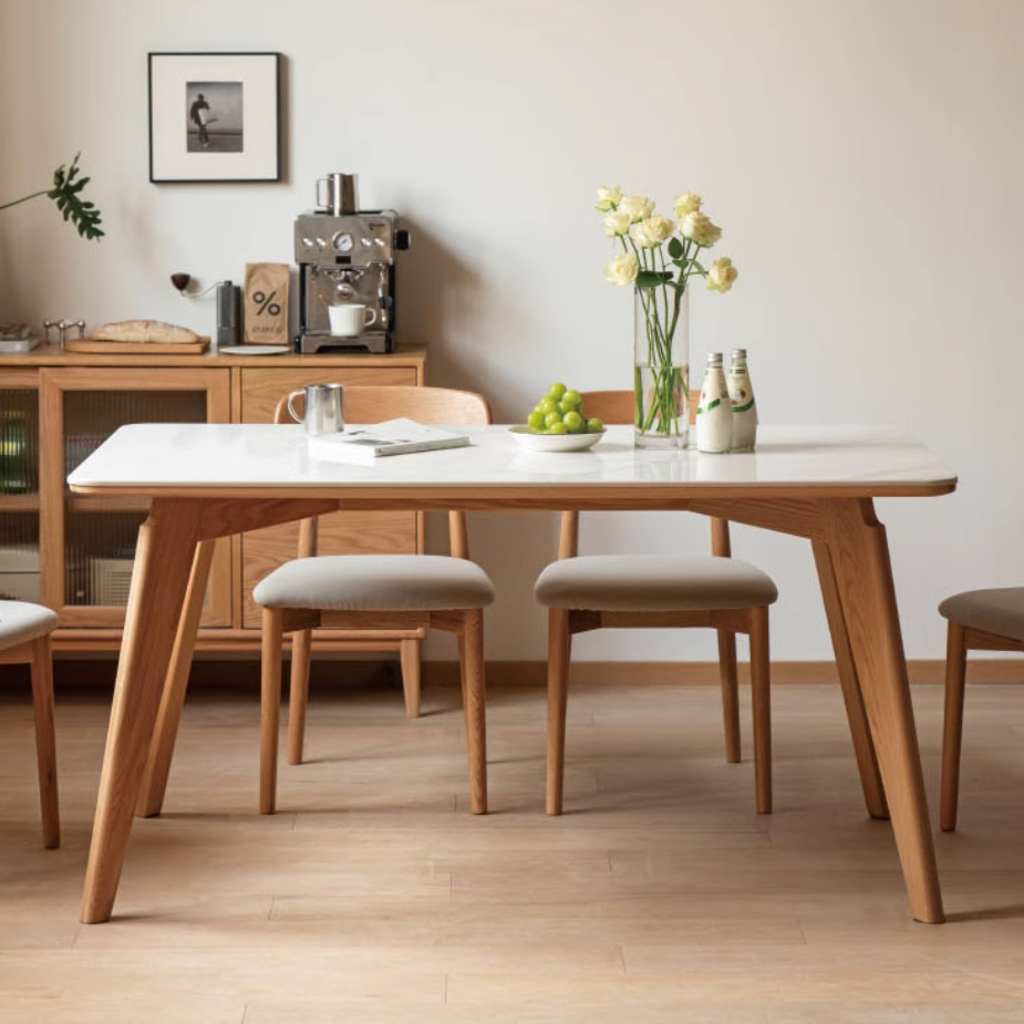 Oak Solid Wood Rock Modern Dining Table