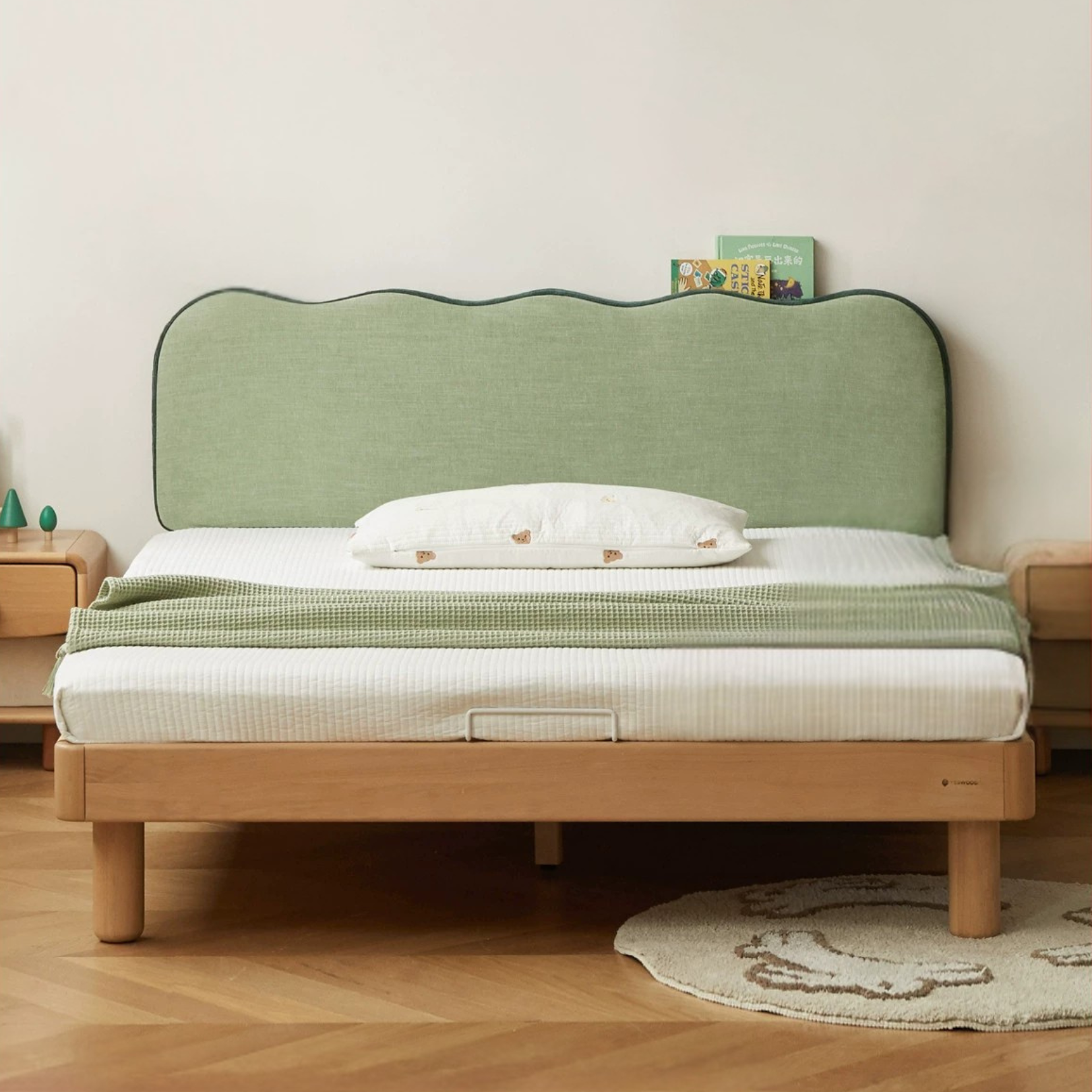 Beech Solid Wood Children's Modern Soft Bed