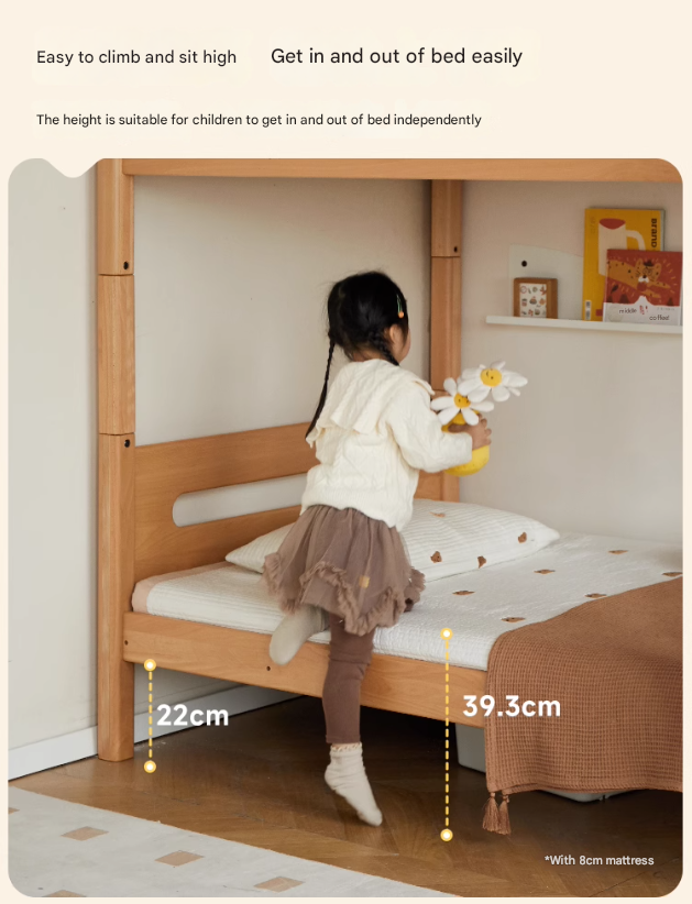 Beech solid wood with guardrails bunk bed