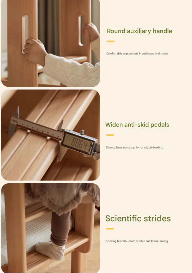 Beech solid wood with guardrails bunk bed