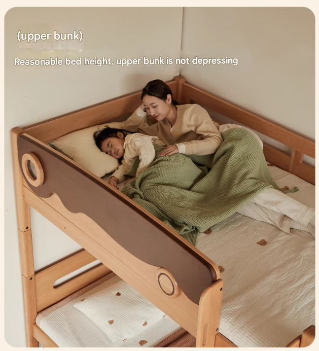 Beech solid wood with guardrails bunk bed