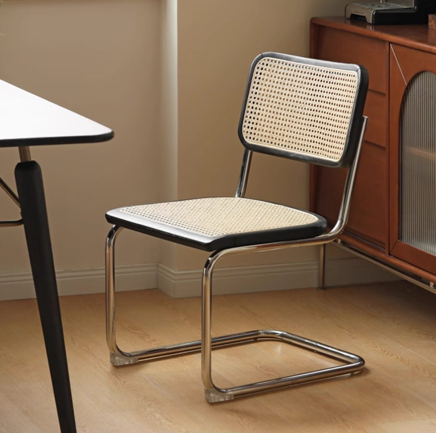 2 Pcs Oak Solid Wood Suspension Retro Rattan Chair