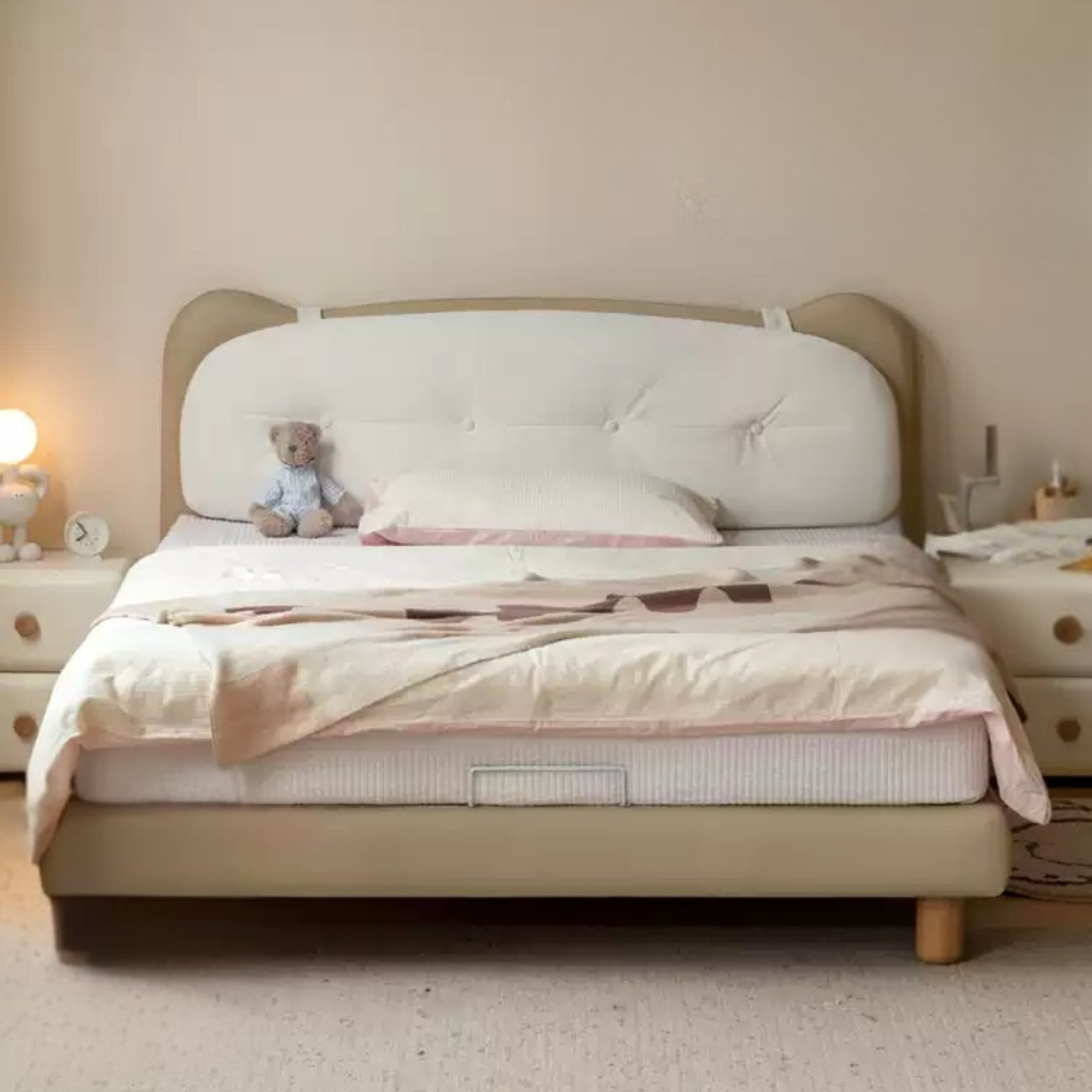 Organic Leather Children's Modern Simple Single Bed