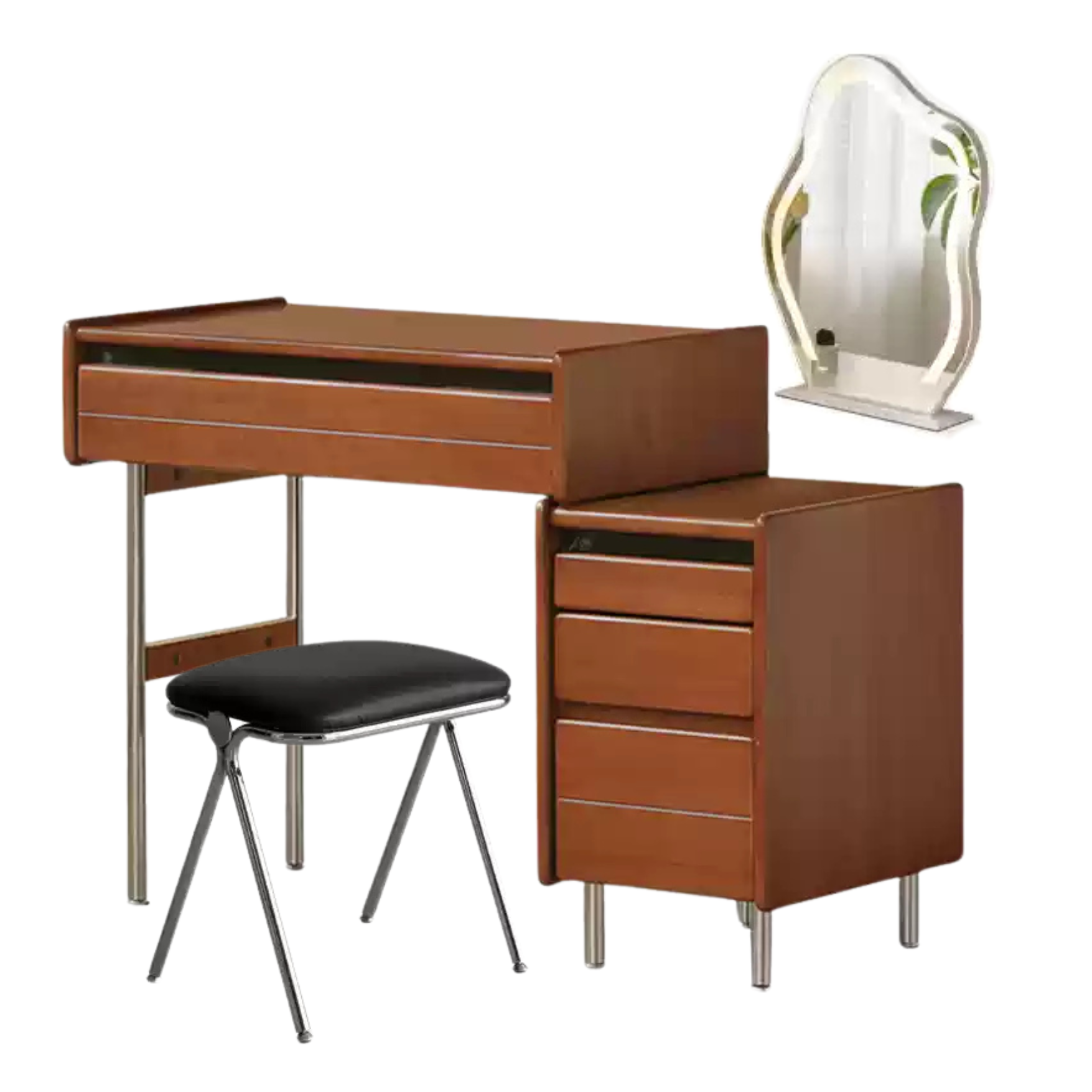 Poplar Solid Wood Bauhaus Multi Functional Dressing Table