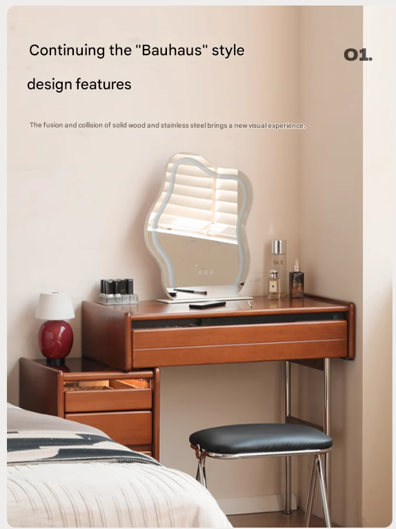 Poplar Solid Wood Bauhaus Multi Functional Dressing Table