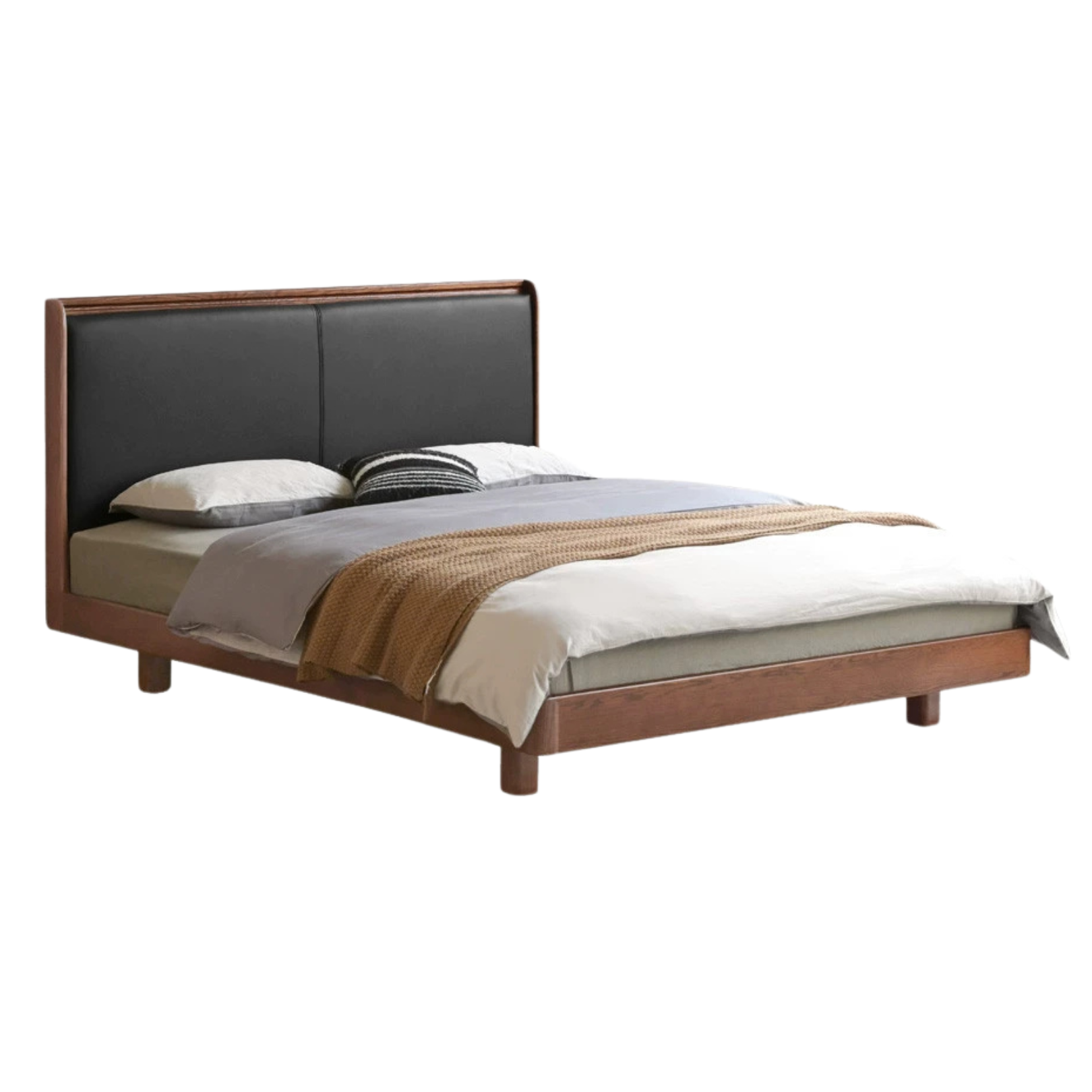 Oak Solid Wood Modern Simple Luminous Bed