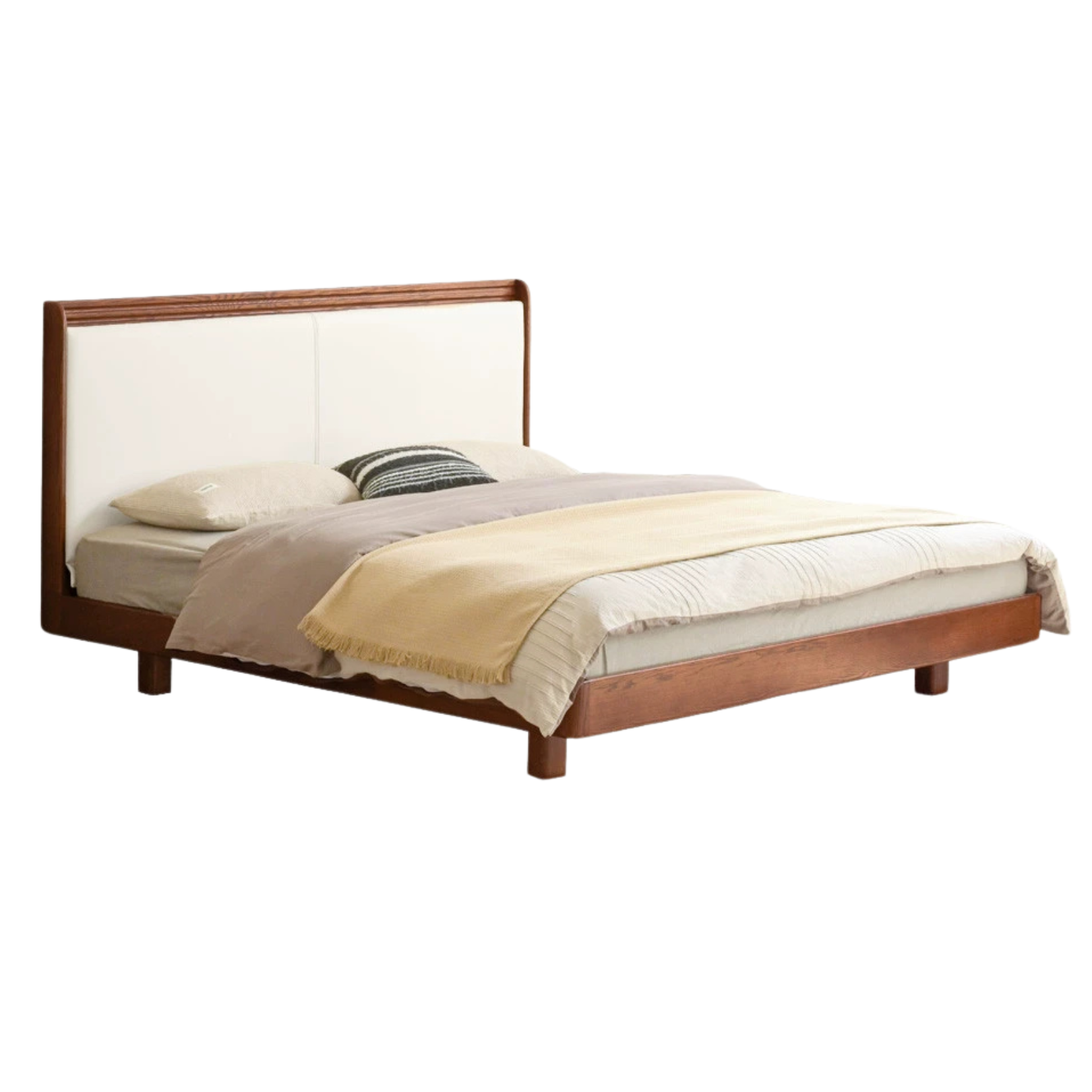Oak Solid Wood Modern Simple Luminous Bed