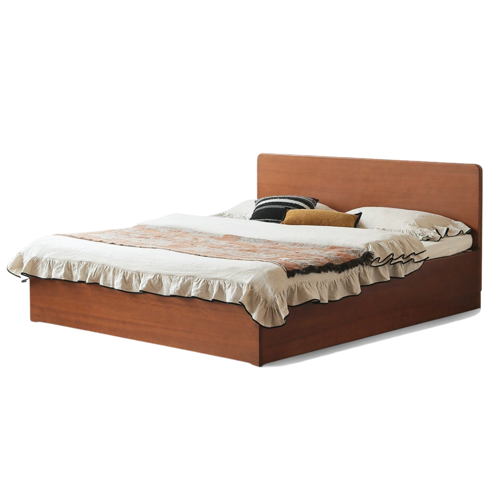 Poplar solid wood retro edge bed