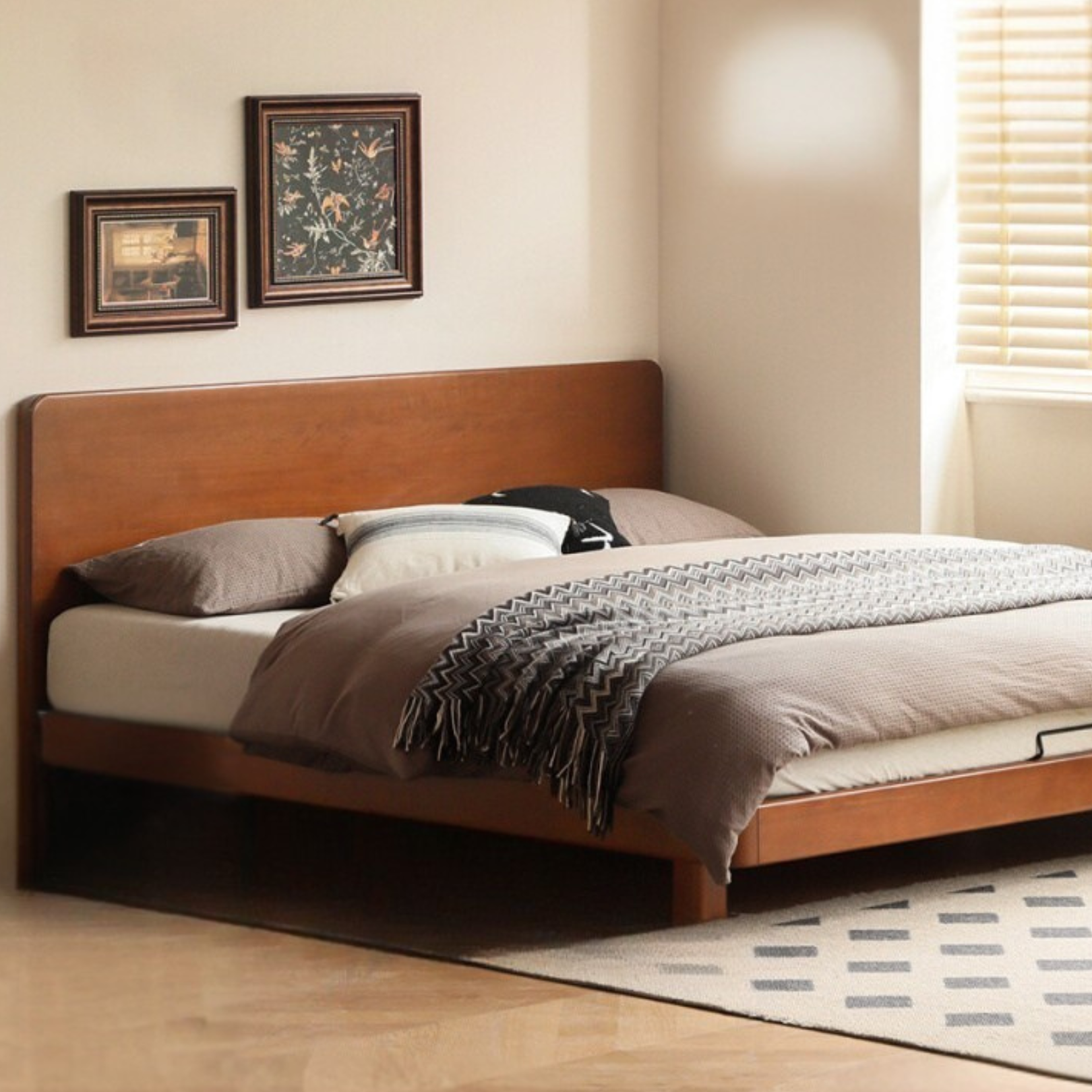 Poplar solid wood retro edge bed