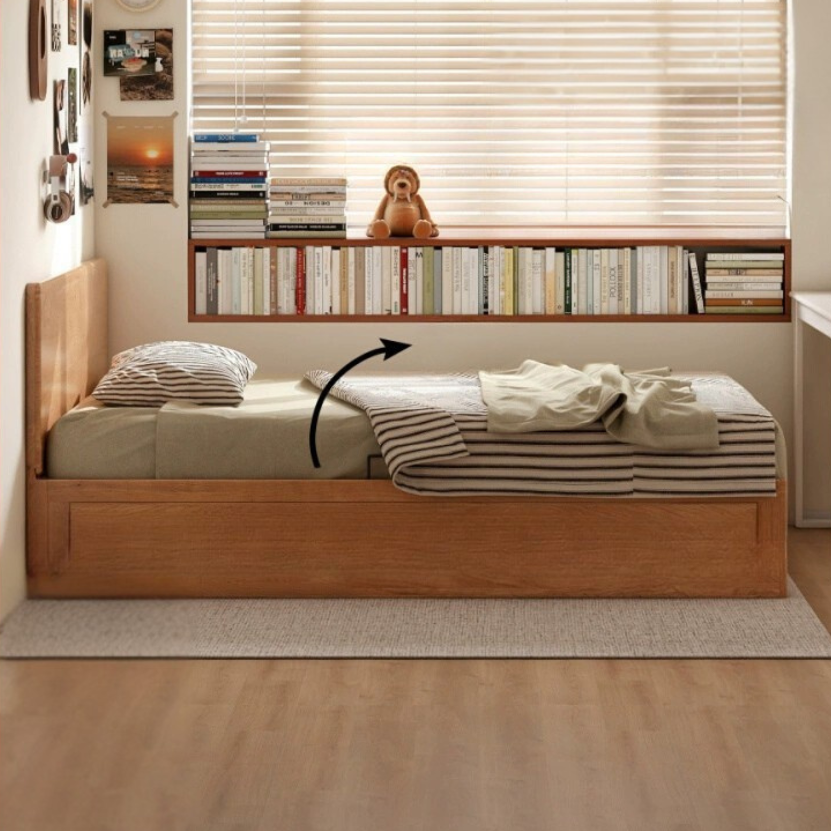 Cherry Solid Wood Box Bed