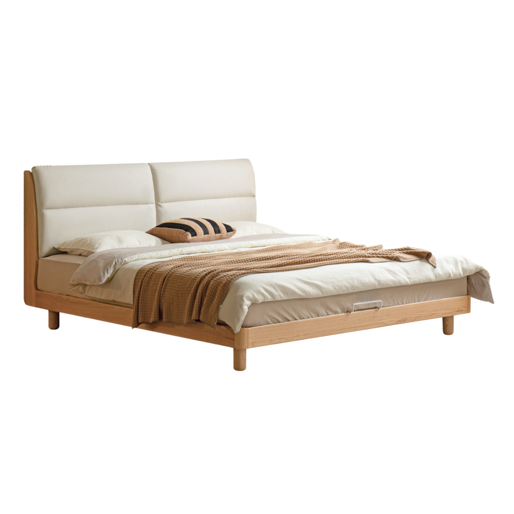 Oak solid wood bed modern simple