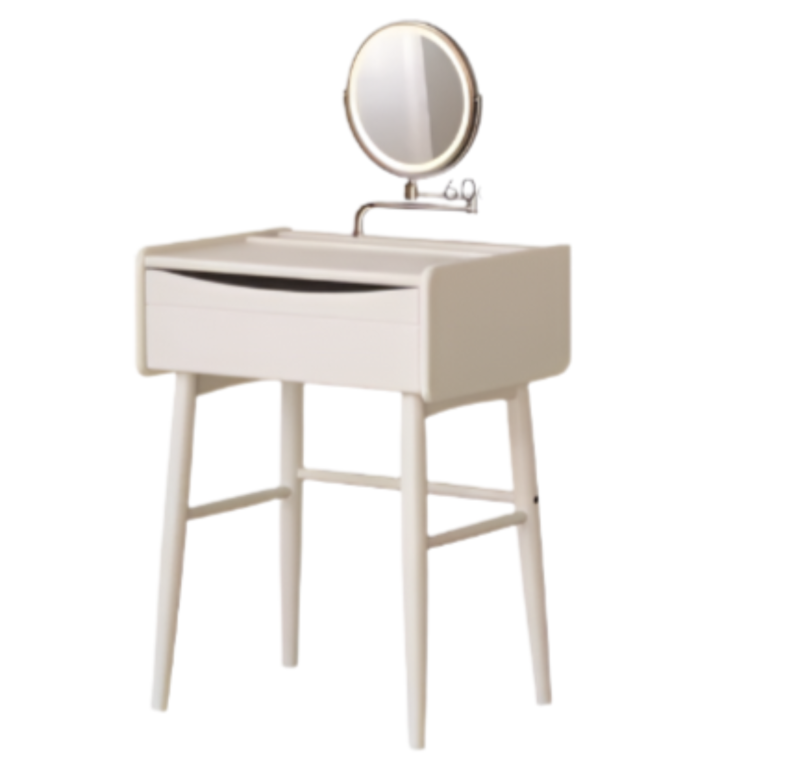 Solid Rubberwood Small White Vanity Table.