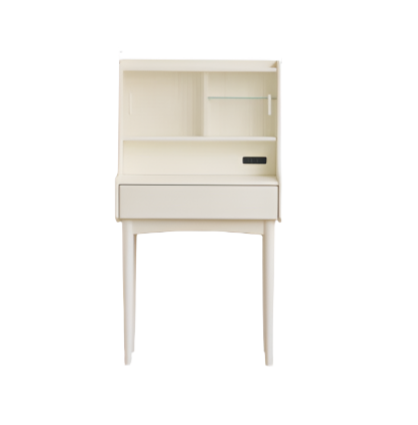 Solid Rubberwood Retro Multifunctional Dressing Table Storage Rack Integrated