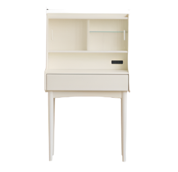 Solid Rubberwood Retro Multifunctional Dressing Table Storage Rack Integrated