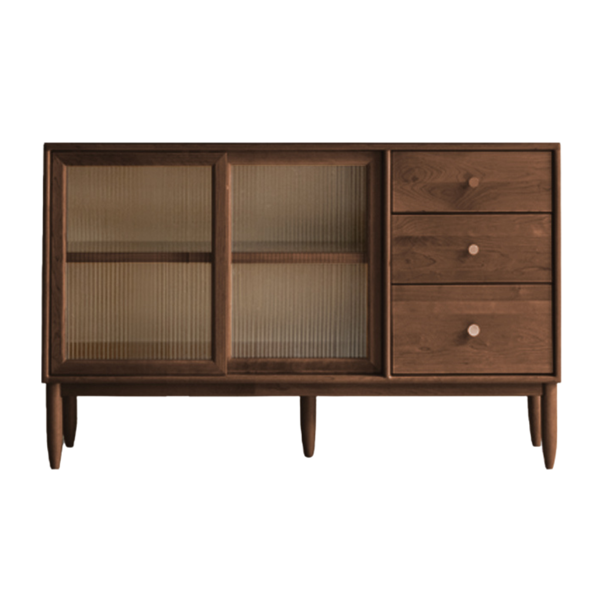 Black Walnut Sideboard Integrated High Cabinet Glass