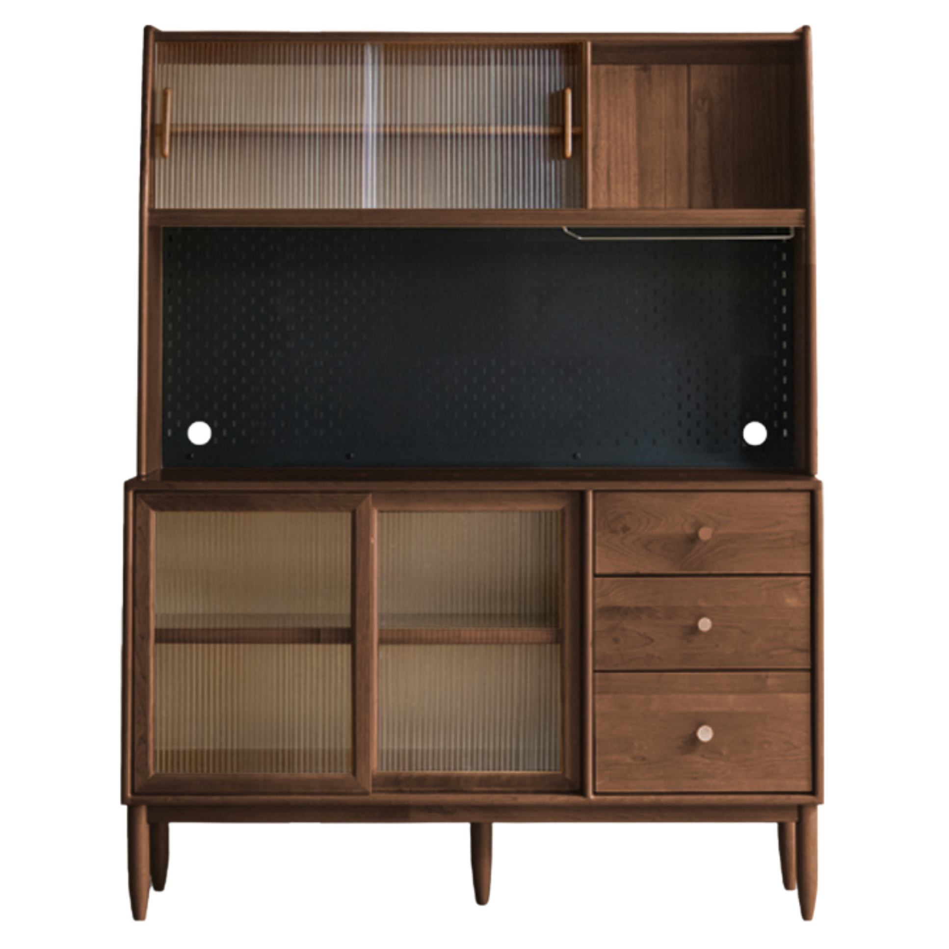Black Walnut Sideboard Integrated High Cabinet Glass