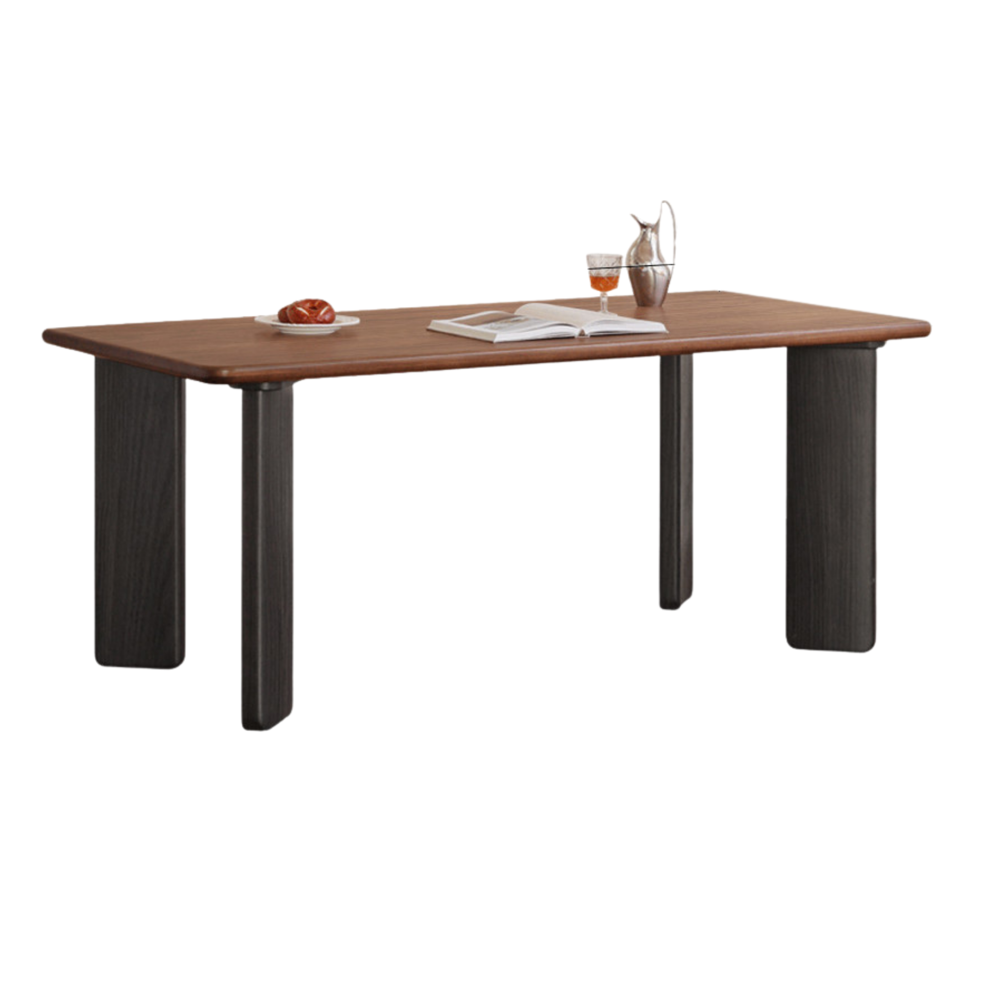 Black Walnut Solid Wood Light Luxury Rectangular Dining Table