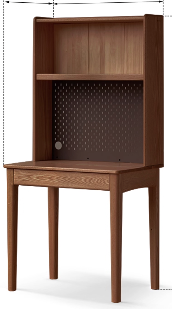 Black Walnut, Oak, Ash Solid Wood Desk Bookshelf