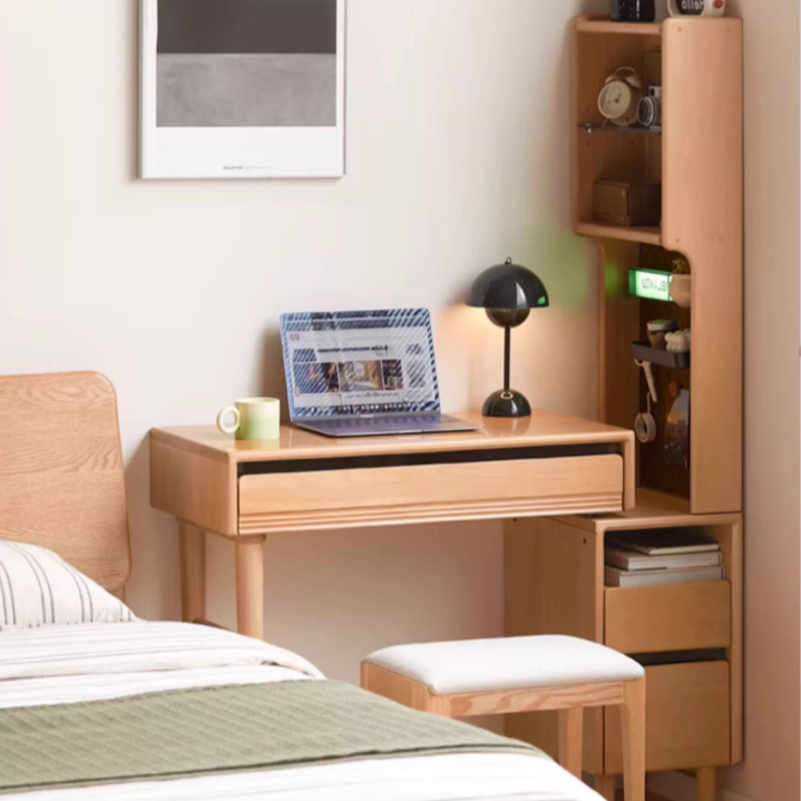 European Beech Solid Wood Retractable Modern Dressing Table