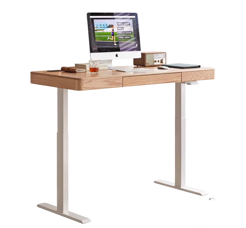 Oak Solid Wood Elevating Electric Multifunctional Standing Desk