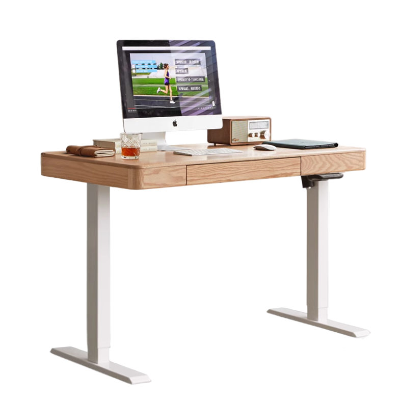 Oak Solid Wood Elevating Electric Multifunctional Standing Desk