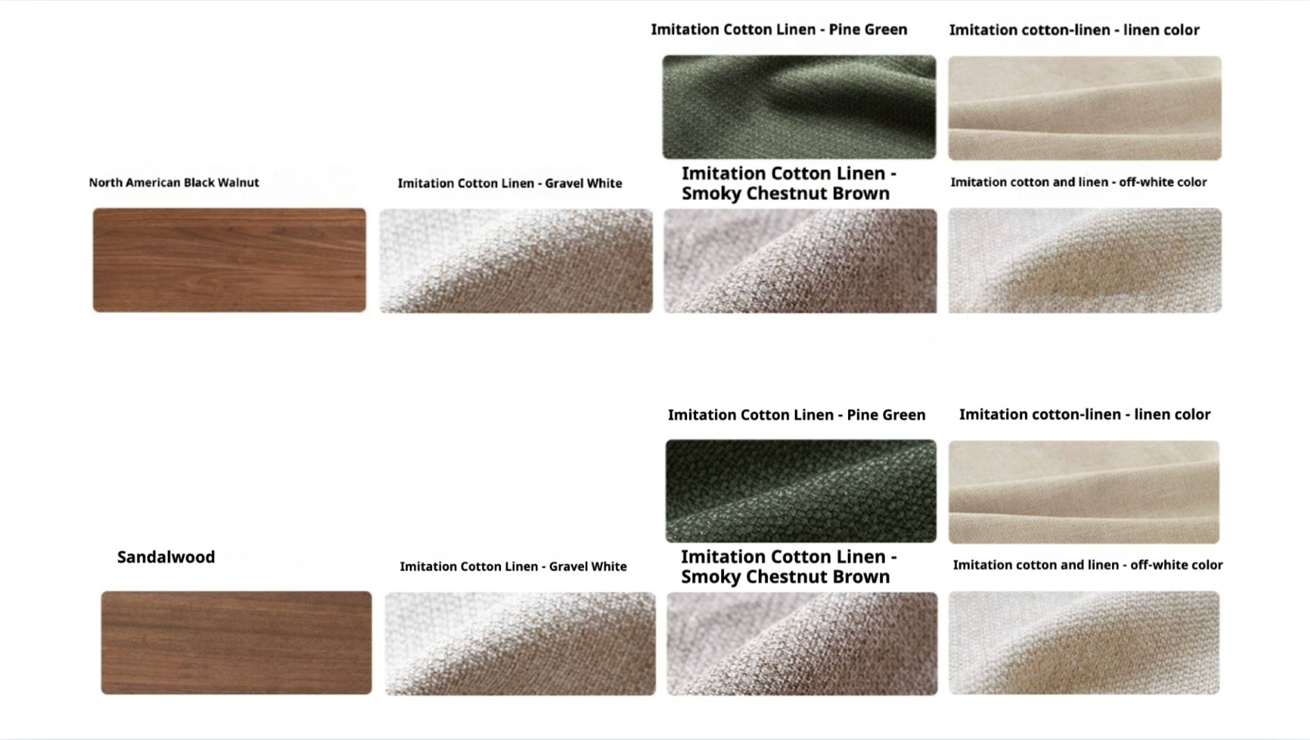 Sandalwood, Black Walnut Solid Wood Fabric Sofa.