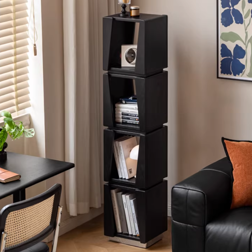 Oak Solid Wood Floor-standing Narrow Bookshelf.