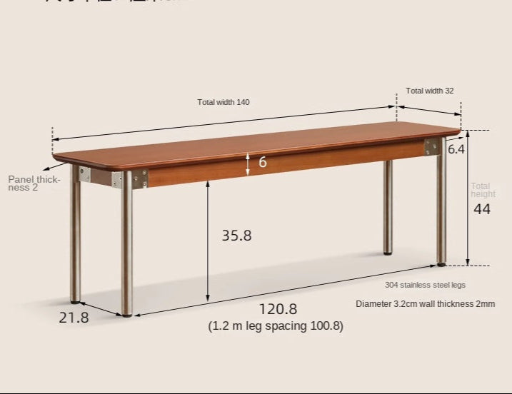 Poplar Solid Wood Medieval Retro Long Bench