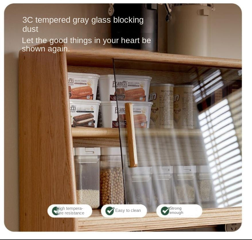 Oak, Ash Solid Wood Modern Rock Board Sideboard