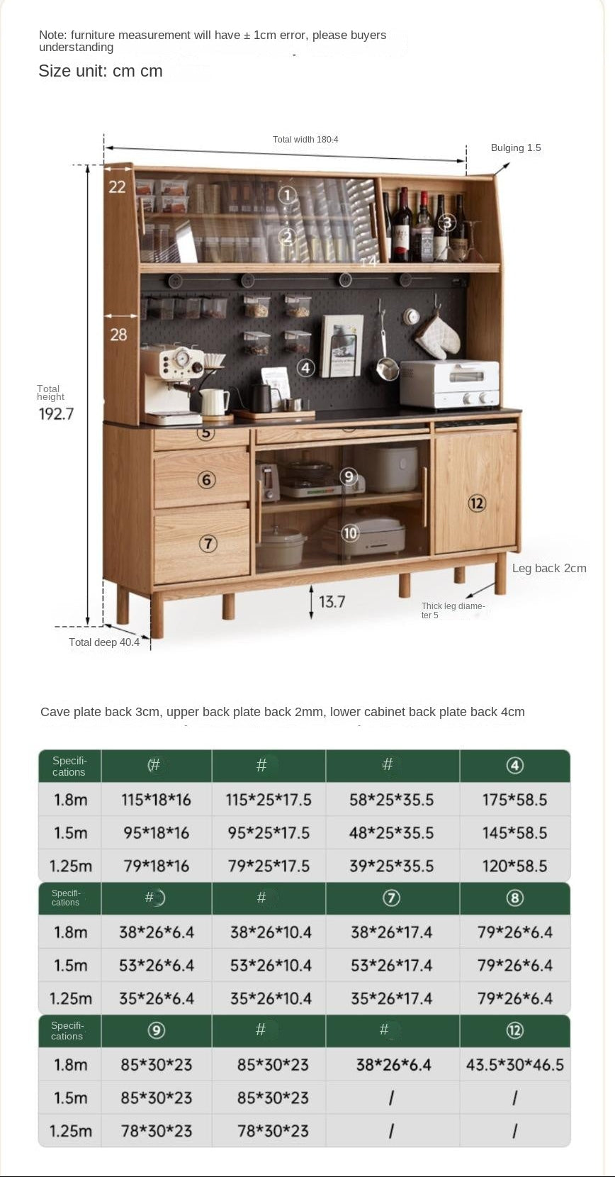 Oak, Ash Solid Wood Modern Rock Board Sideboard