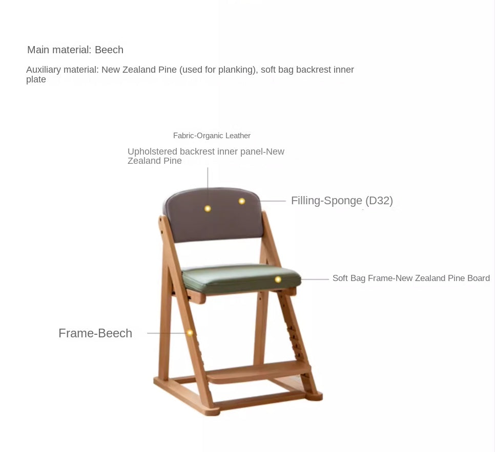 Beech Solid Wood Lift Learning Chair