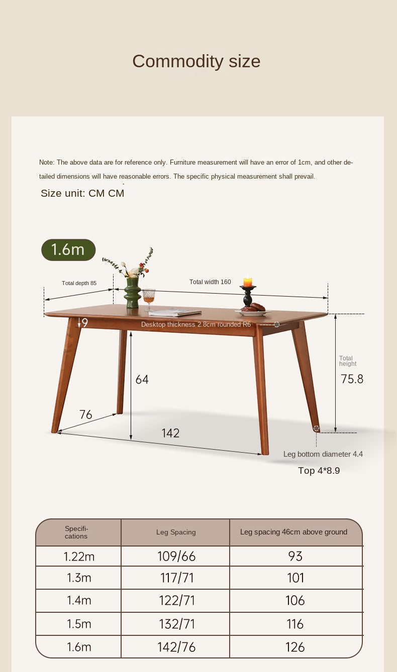 Poplar Solid Wood Restaurant Medieval Style Dining Table