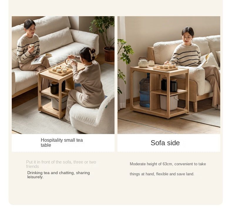 Oak Solid Wood Movable Kettle Integrated Tea Table