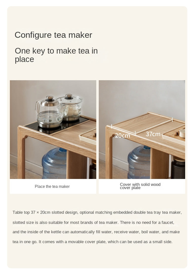 Oak Solid Wood Movable Kettle Integrated Tea Table