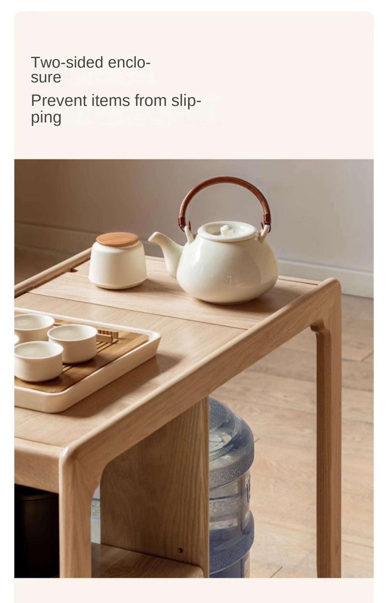 Oak Solid Wood Movable Kettle Integrated Tea Table