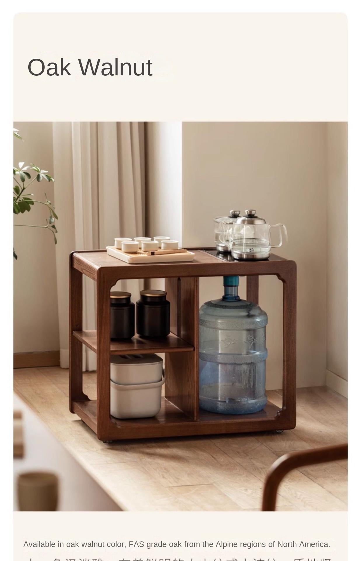 Oak Solid Wood Movable Kettle Integrated Tea Table