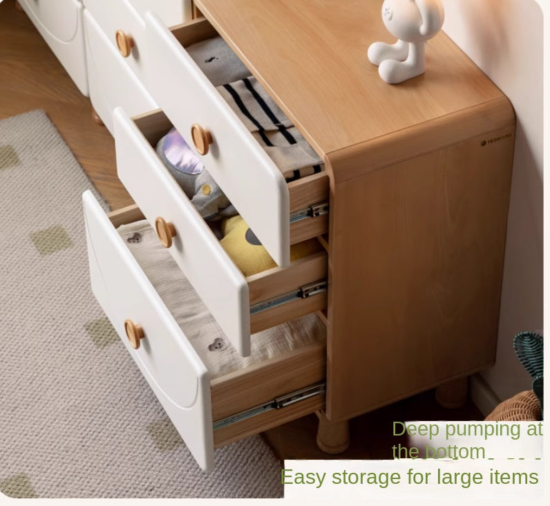 Beech Solid Wood Children's Modern Storage Cabinet