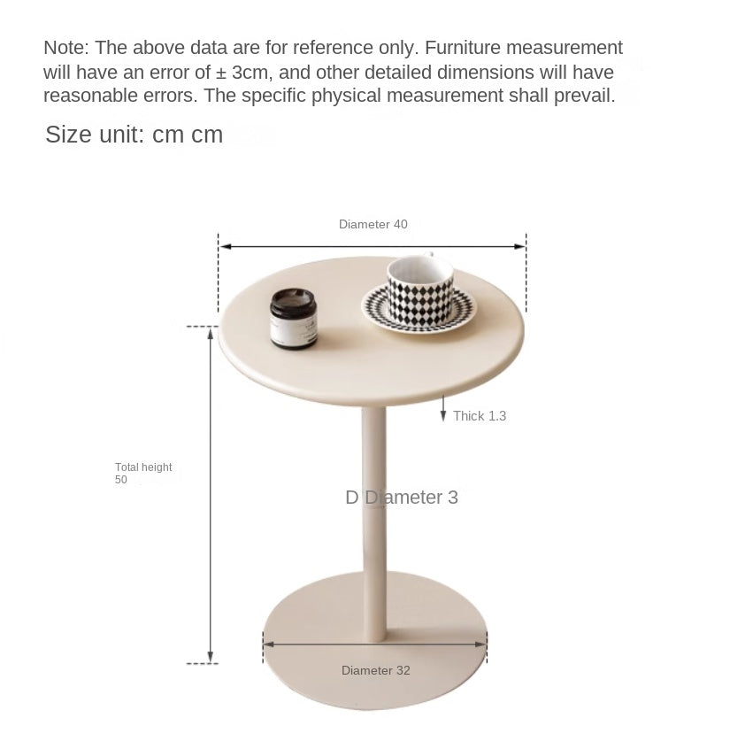 Metal Italian Minimalist Mini Round Side Table