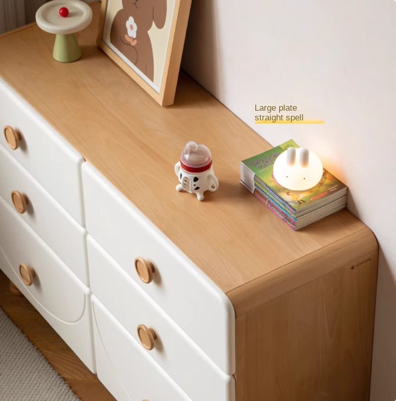 Beech Solid Wood Children's Modern Storage Cabinet