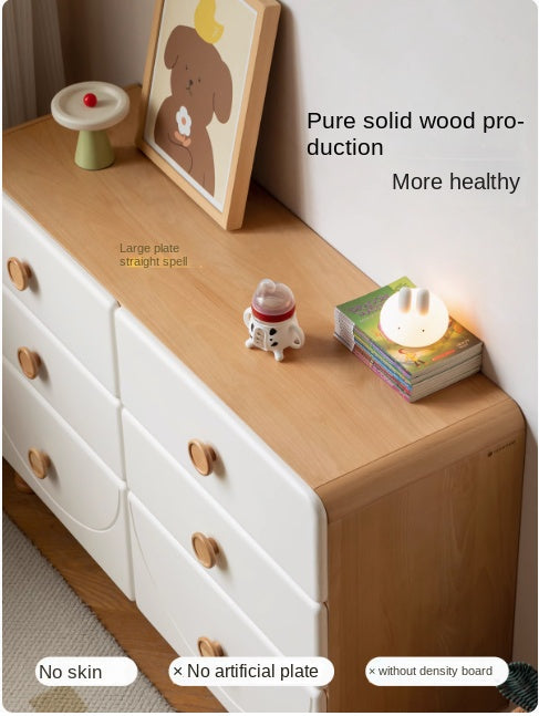 Beech Solid Wood Children's Modern Storage Cabinet