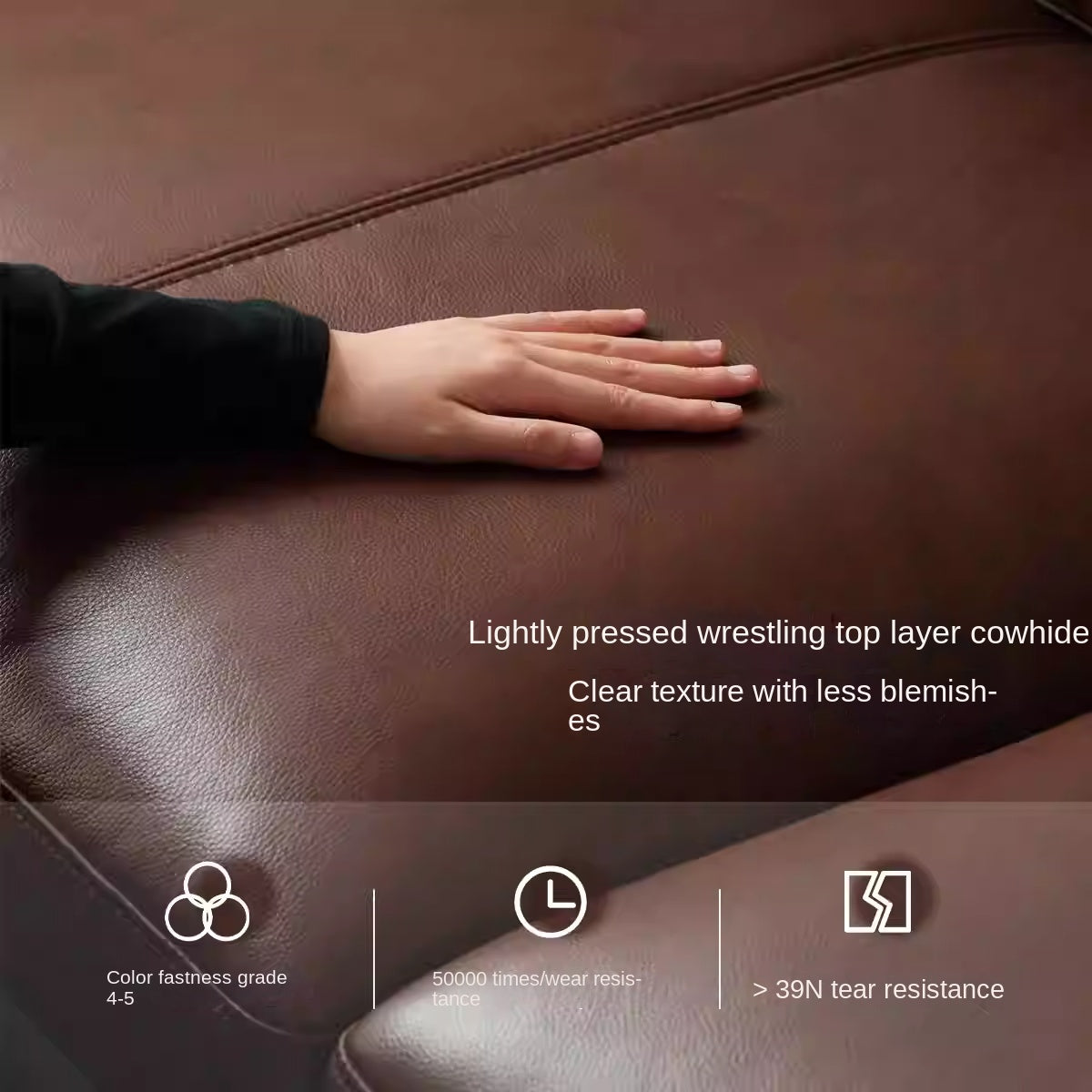 Genuine Leather Sofa Living Room American Retro Sofa