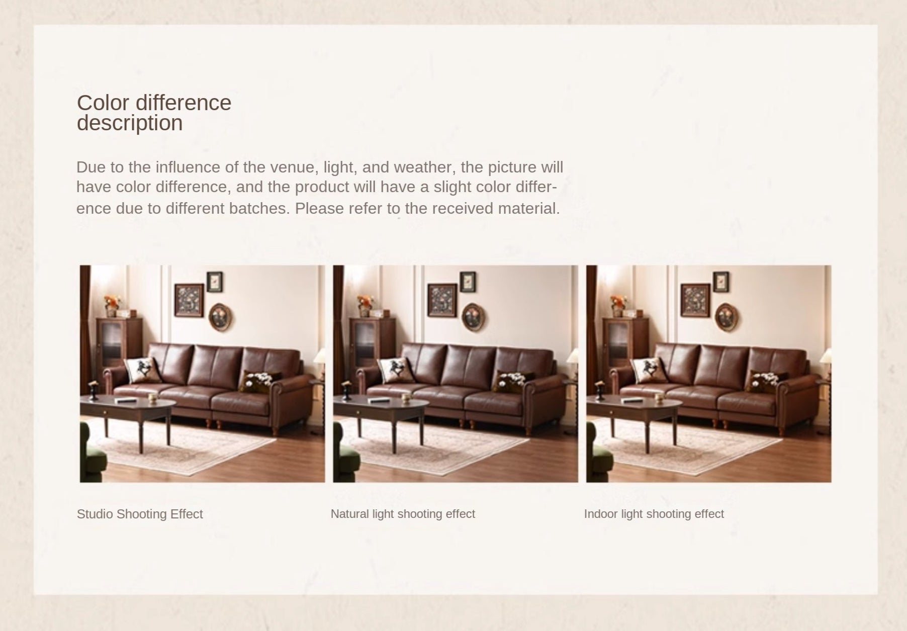 Genuine Leather Sofa Living Room American Retro Sofa
