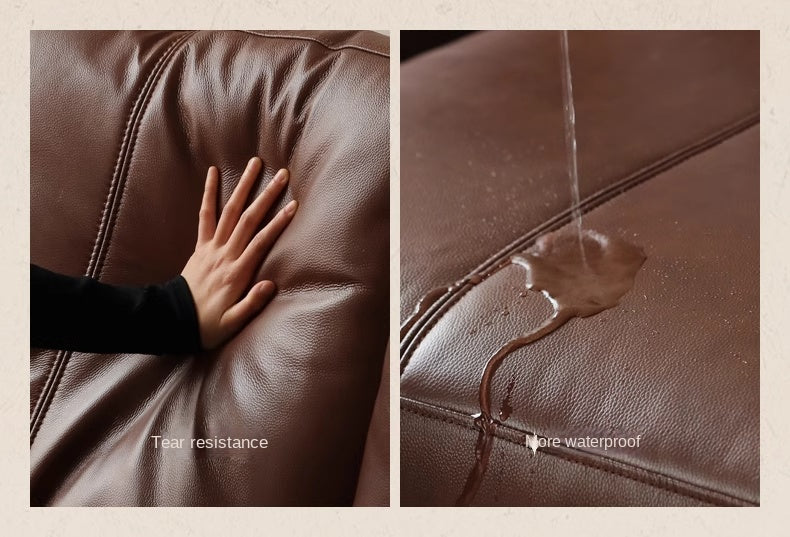 Genuine Leather Sofa Living Room American Retro Sofa