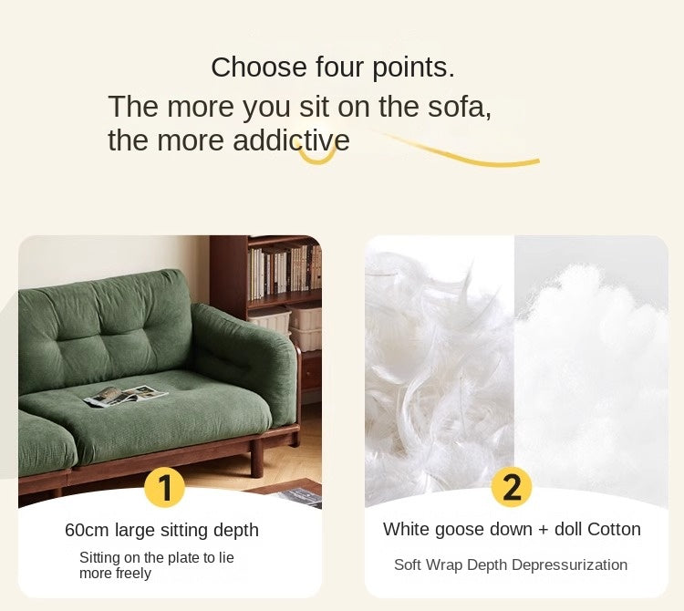 Rubber Solid Wood American Light Luxury Sofa
