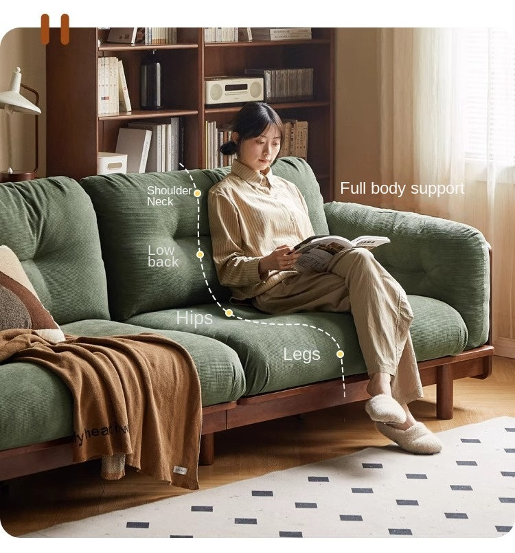 Rubber Solid Wood American Light Luxury Sofa