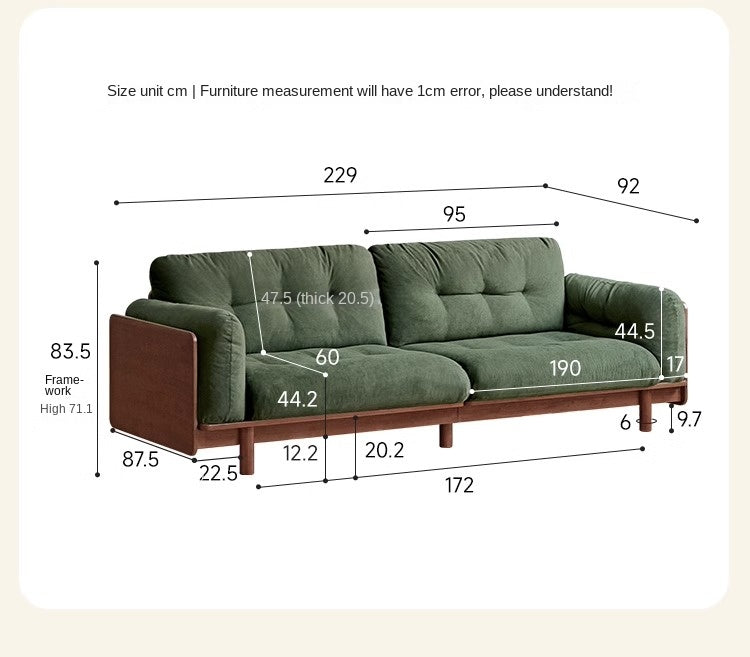 Rubber Solid Wood American Light Luxury Sofa