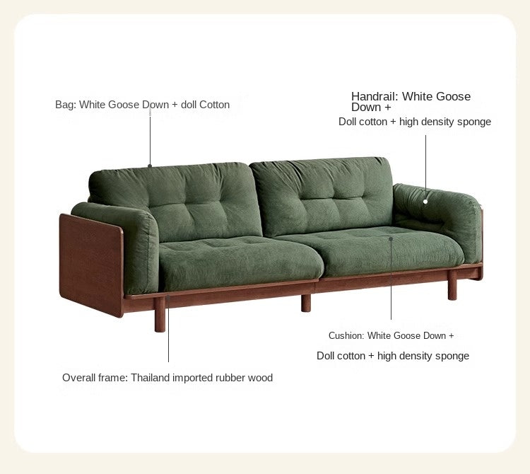 Rubber Solid Wood American Light Luxury Sofa